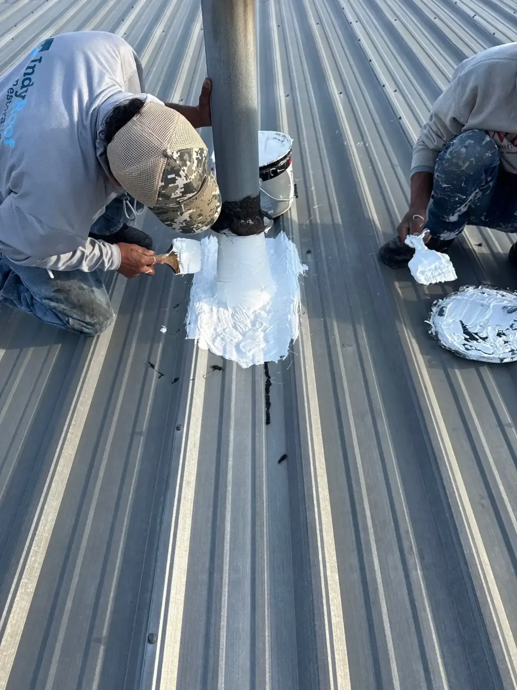 Storm damage documentation on a Brookstone commercial building